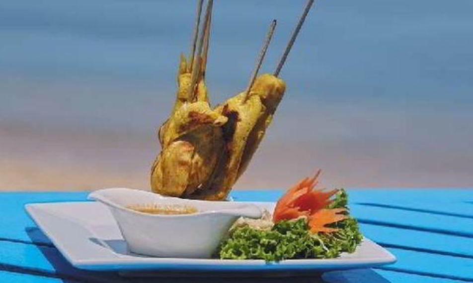 Рецепт канапе с соусом из карри, кокоса и ананаса