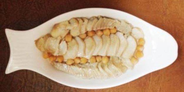 томатный холодец с белой рыбой