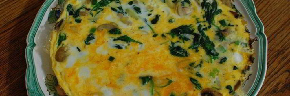 Фриттата с грибами и шпинатом