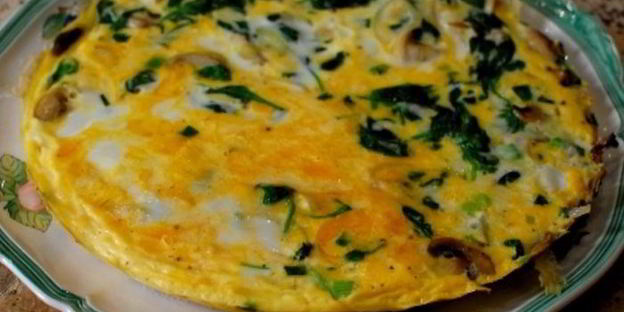 фриттата с грибами и шпинатом