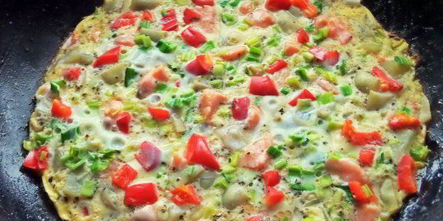 фриттата с лососем и картофелем