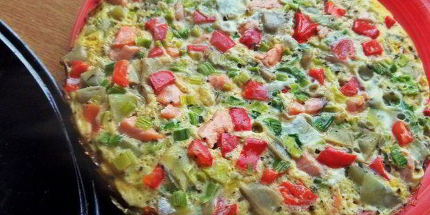 фриттата с лососем и картофелем