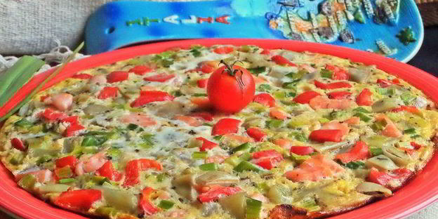 фриттата с лососем и картофелем