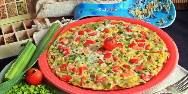 фриттата с лососем и картофелем