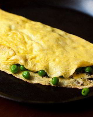 Гороховый омлет с мятой и маскарпоне