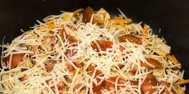 омлет микс со свининой и помидорами черри