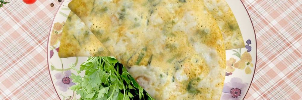 Омлет на пару с зеленью