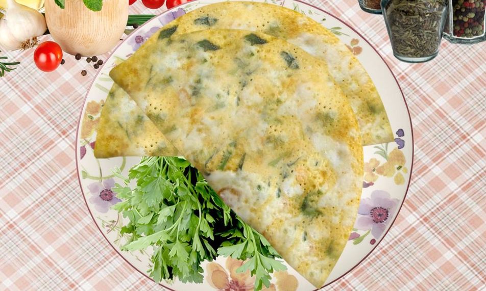 Рецепт омлета на пару с зеленью