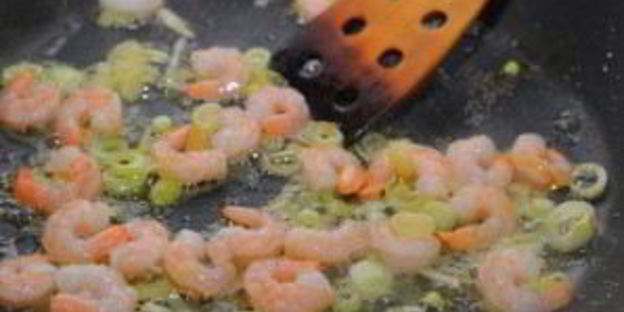 омлет с креветками