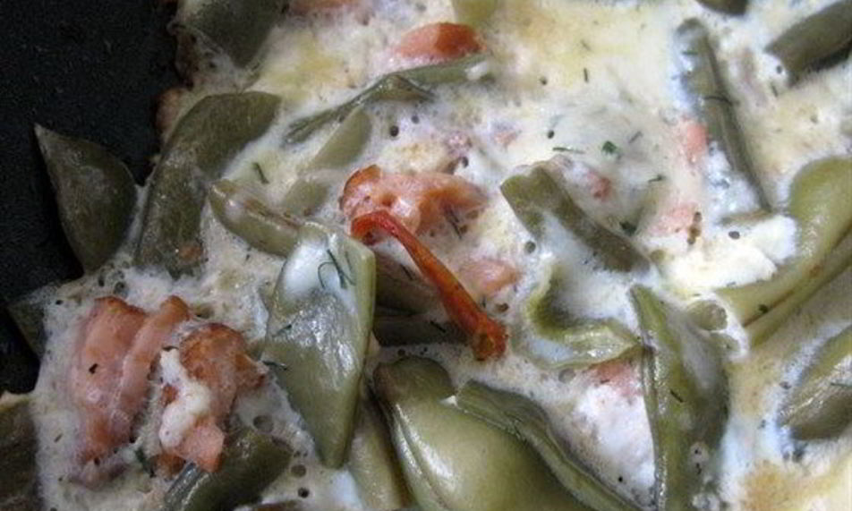 Рецепт омлета с овощами и рыбого