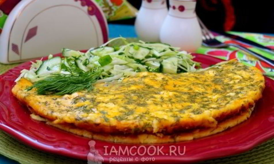 Рецепт омлета с творогом на сковороде