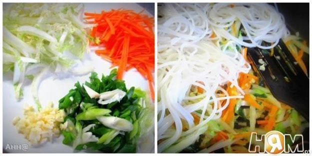 омусоба — японский омлет с овощам и соусом тонкацу