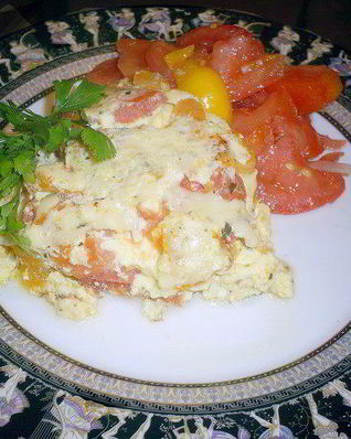 Вкусный омлет с овощами Сытный ужин