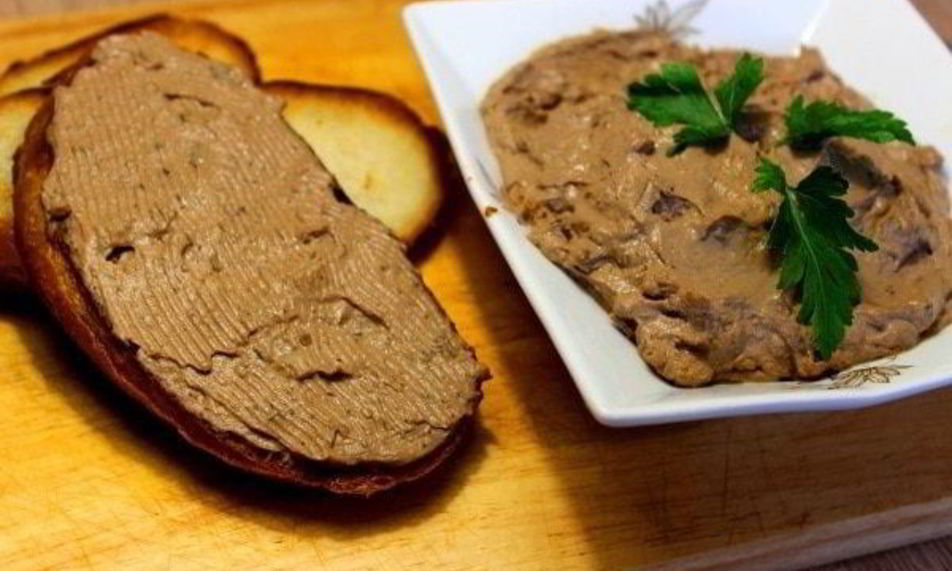 Рецепт паштета из куриной печени с грибами