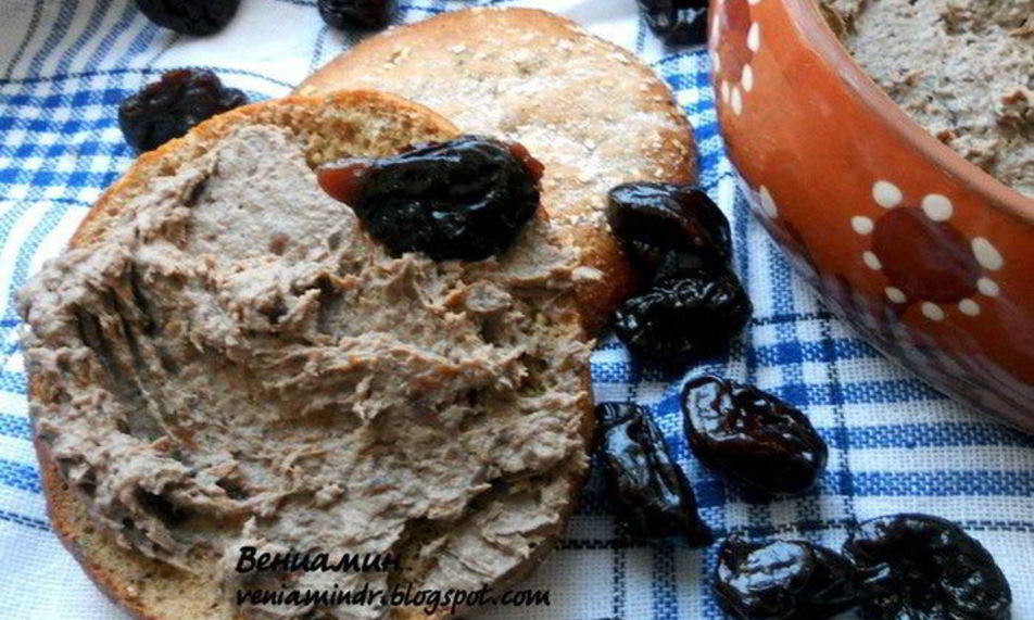 Рецепт паштета из печени с черносливом