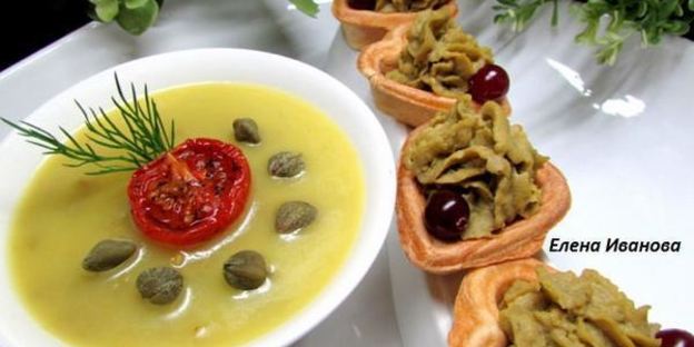 паштет из печени трески с зеленым горошком