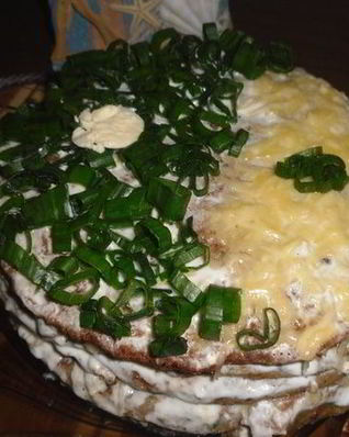 Кабачково-печеночный тортик