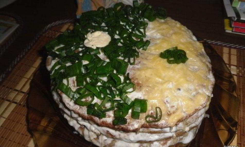 Рецепт кабачкова-печеночного тортик