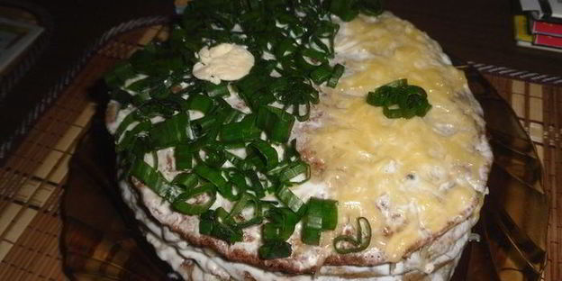 кабачково-печеночный тортик