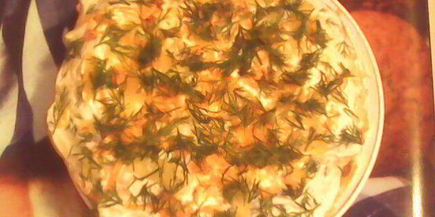 печеночно-омлетный торт