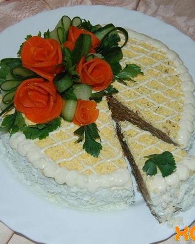 Торт Из Печени Куриной Рецепт С Фото