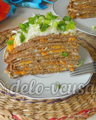 Печеночный торт из свиной печени