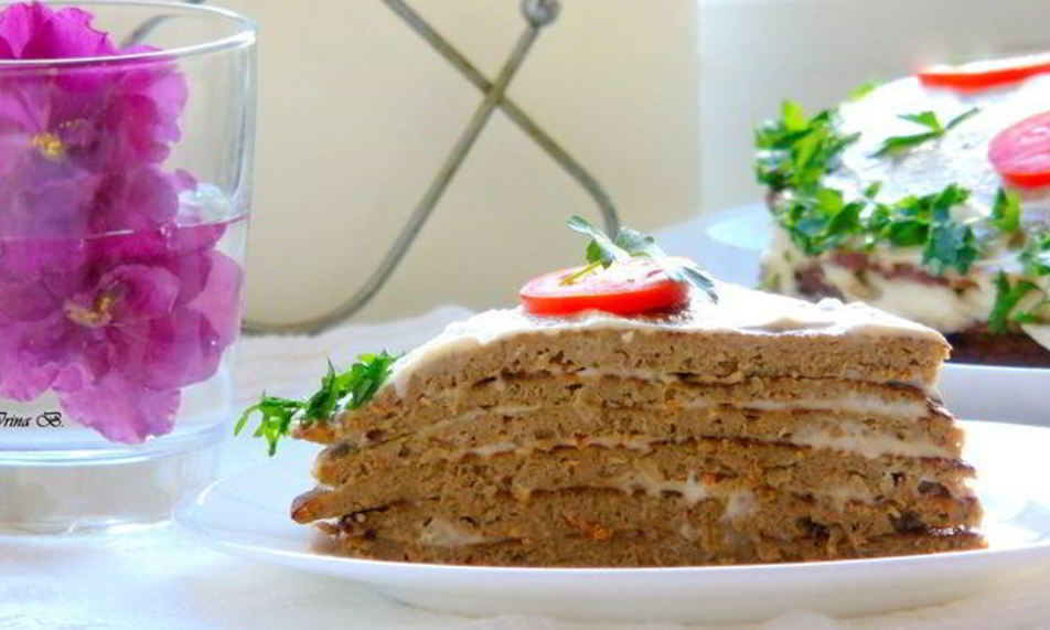 Рецепт печеночного торта с гречневой мукой