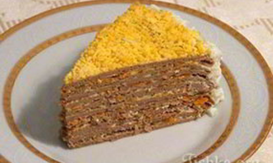 Рецепт печеночного торта с морковкой и луком