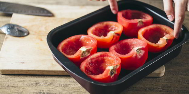 помидоры, фаршированные рисом и креветками