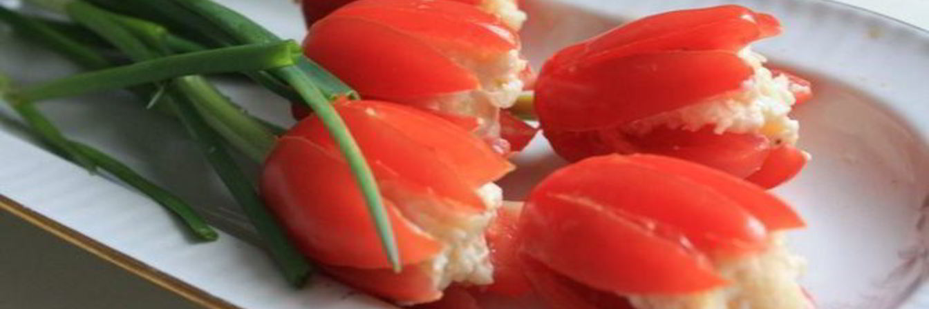 Простая праздничная закуска Тюльпаны