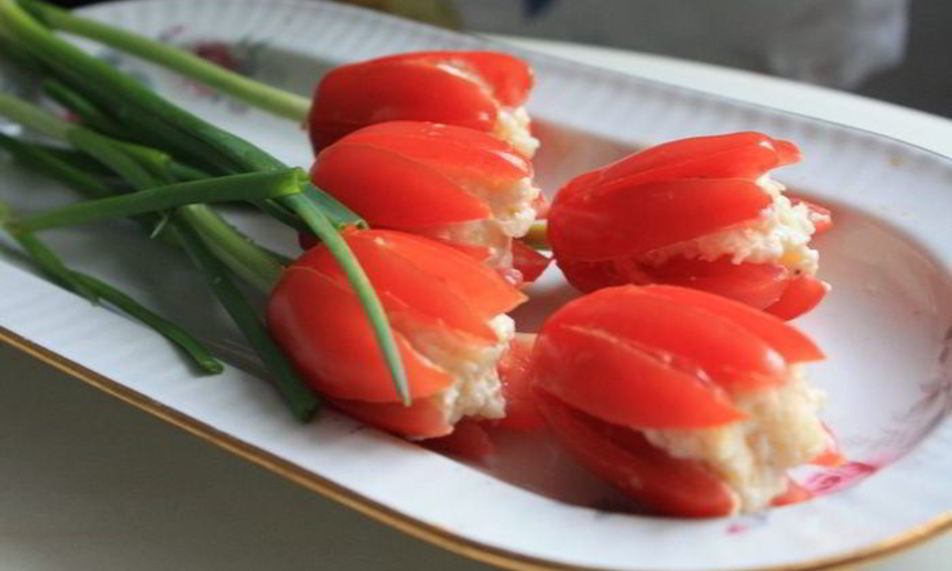 Рецепт простой праздничной закуски тюльпаны