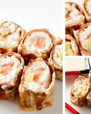 Горячий ролл — Росу Драгон маки с цитрусовым соусом спайс