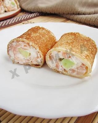 Роллы из блинов с начинкой