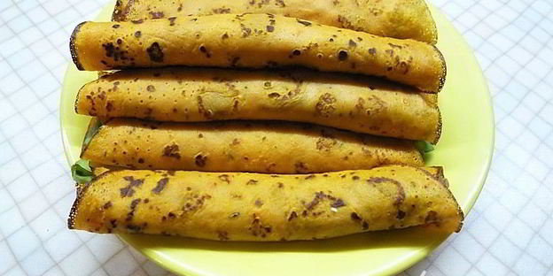 роллы из тыквы со шпинатом, копченостями и фисташковым майонезом