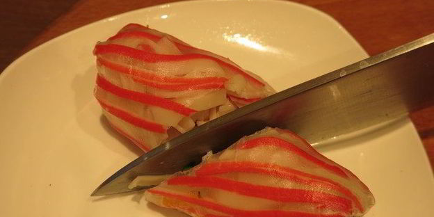 роллы полосатики с крабовыми палочками