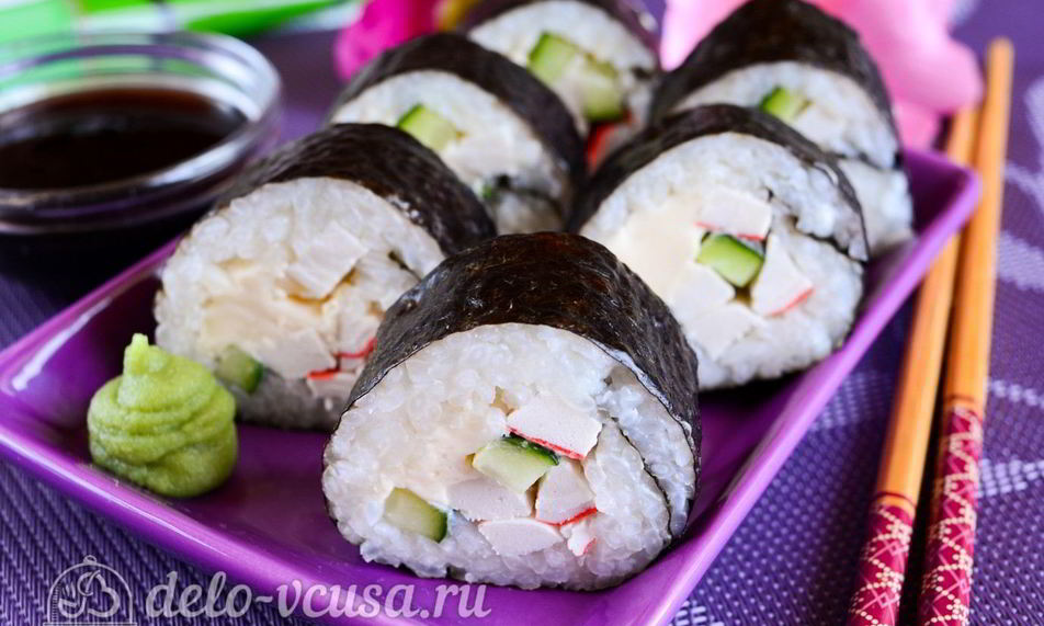 Рецепт роллов с крабовыми палочками
