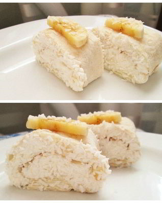 Творожные роллы с бананами в кокосовой стружке
