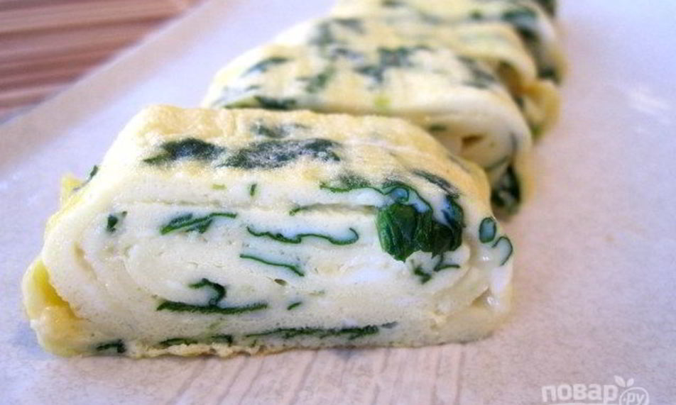 Рецепт яичного ролла на завтрак