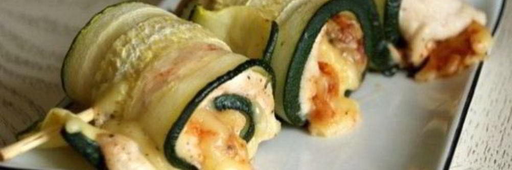 Кабачковые рулетики с курицей