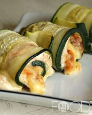 Кабачковые рулетики с курицей