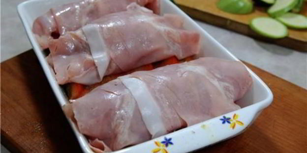 куриный рулет с горгонзолой