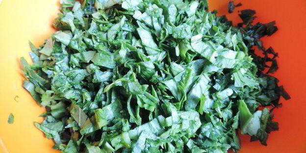 куриные рулетики со шпинатом под сметанно-томатным соусом