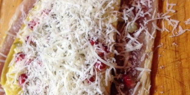 мясные рулеты с омлетом из тыквы