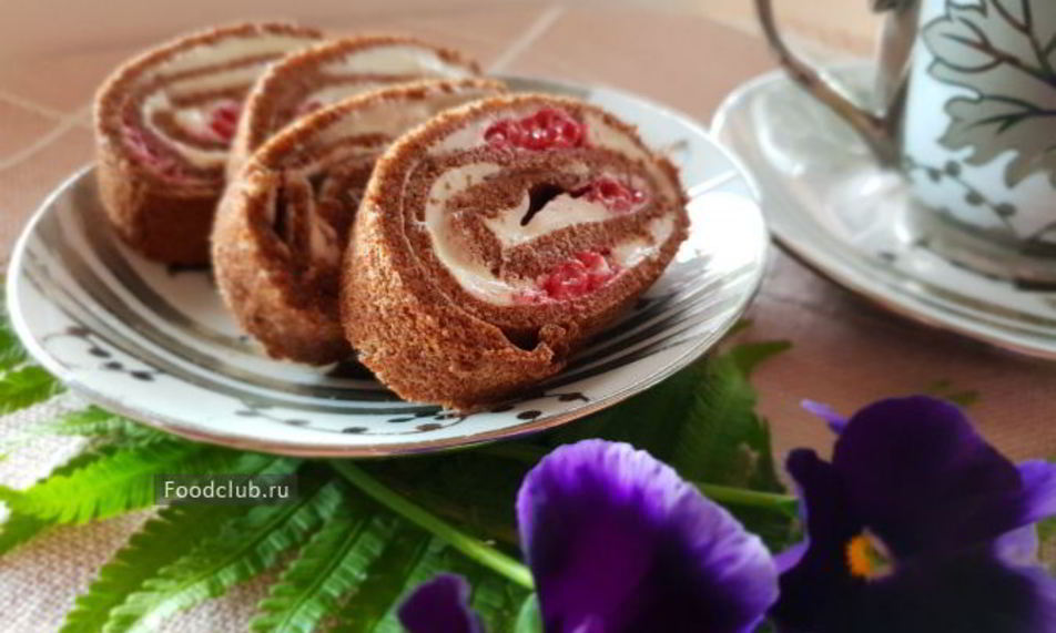 Рецепт нежнейшего рулета с малиной