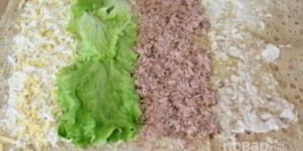 рулет из лаваша с печенью трески