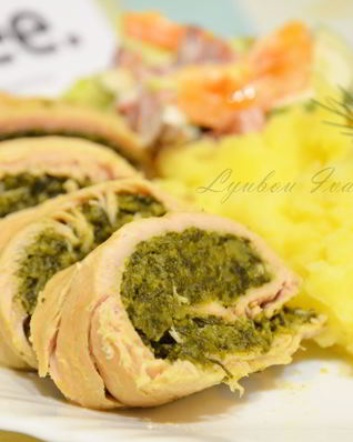 Рулеты из индейки со шпинатом и брокколи