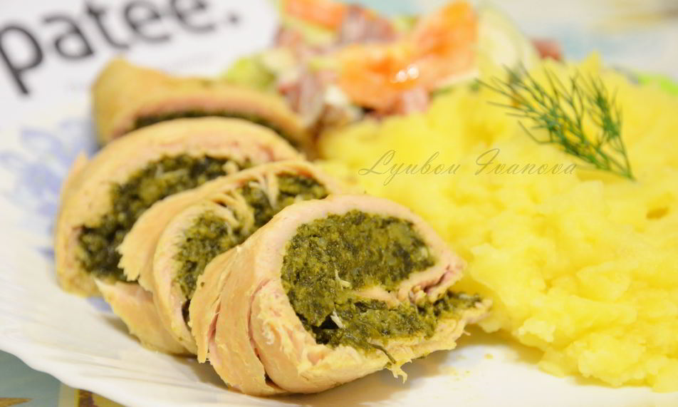Рецепт рулетов из индейки со шпинатом и брокколи
