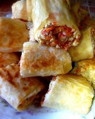 Рулеты с крабовыми палочками