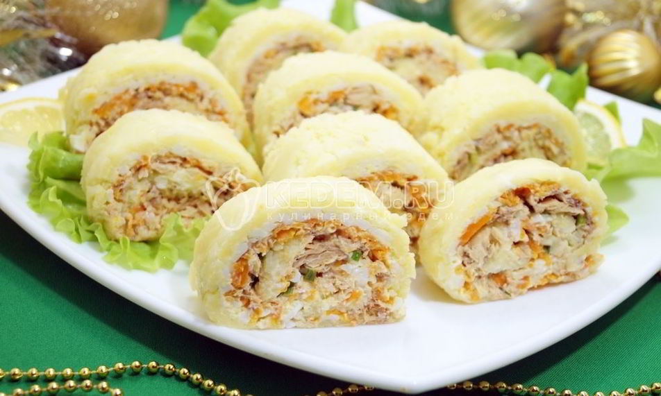 Рецепт салата-рулета карнавал