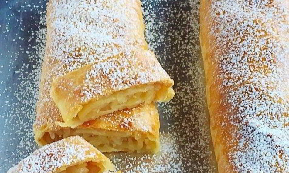 Рецепт творожного рулета с яблоками